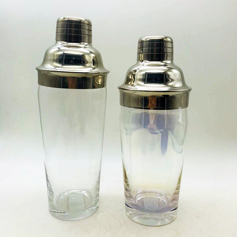 Glass Cocktail Shaker, Handblown Glass Shaker, Bar Accessories