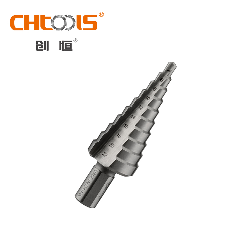 CHTOOLS Straight flute HSS step drill for Steel metal drilling