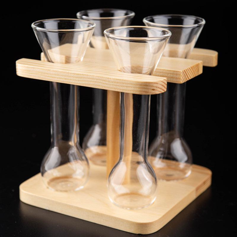 Yard of Ale Glass with Wooden Stand
