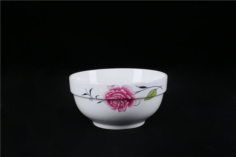 Porcelain Edge Bowl With Golden Flower Design