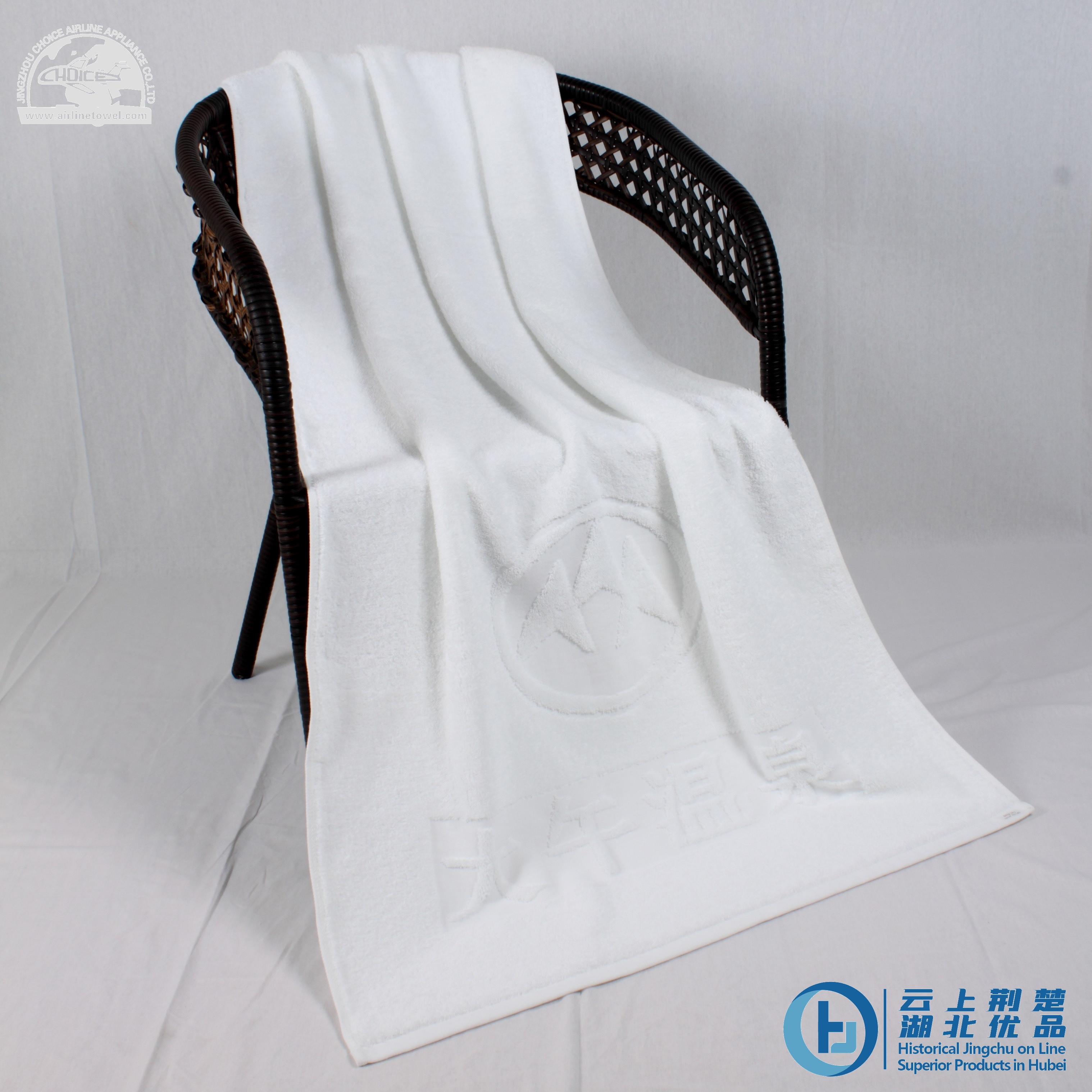 cotton custom logo jacquard 16's spiral hotel bath towel